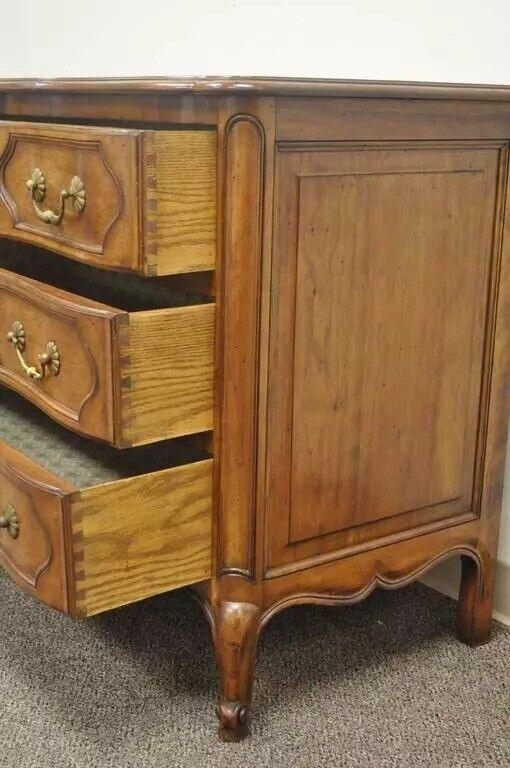 Country French Provincial Louis XV Style Cherry Bachelor Chest of Drawer Commode