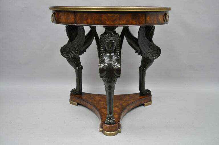 Theodore Alexander Replica Sphinx Monopodiae Round Center Table Egyptian Revival