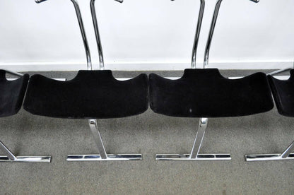 Stendig Mid Century Modern Sculptural Chrome Stacking Side Chairs - Set of 8