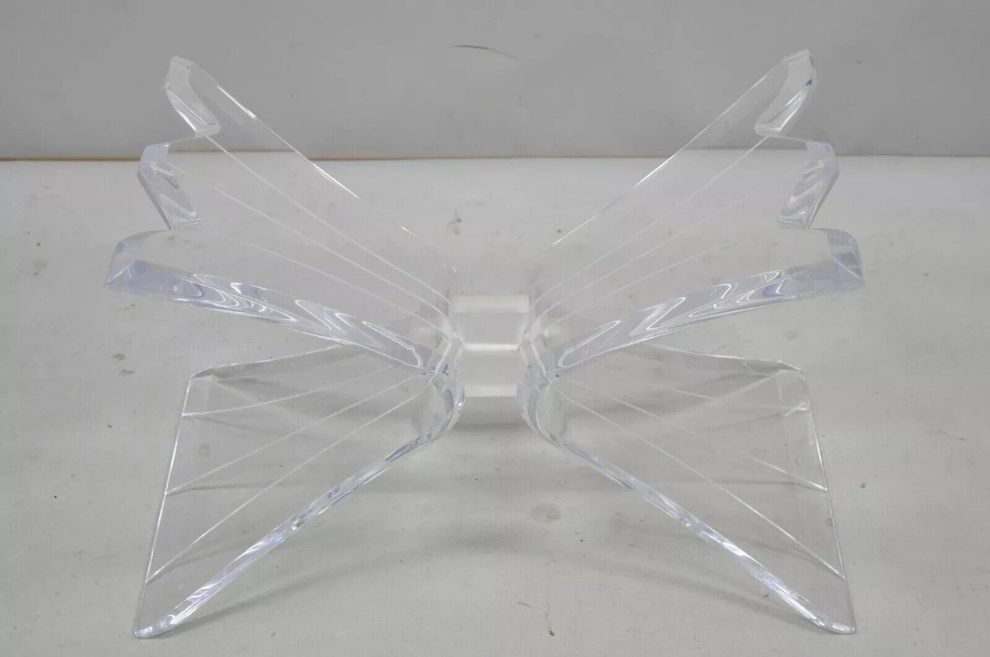 Vintage Mid Century Modern Lucite Butterfly Lion in Frost Coffee Table Base