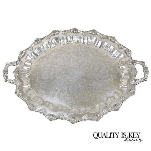 Prospect Silver Co Silver Plated Victorian Style Twin Handle Serving Platter