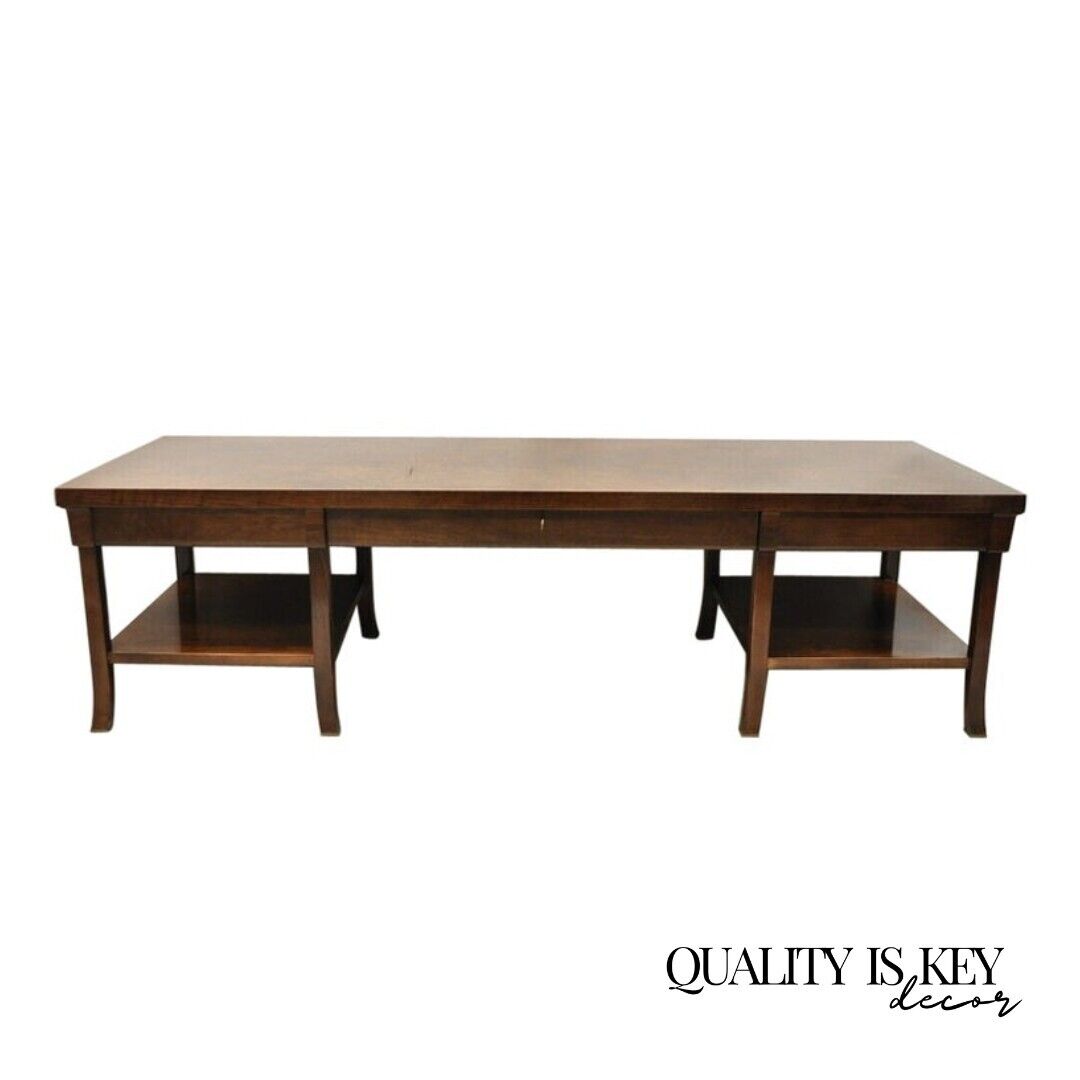 Bill Sofield for Baker 66" Long Modern One Drawer Mahogany Coffee Table