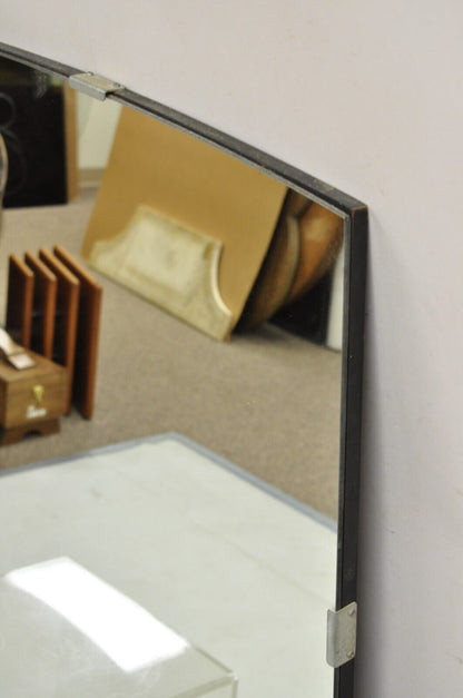 Vintage Rway Mid Century Modern Minimalist Glass Rectangular Bowed Wall Mirror