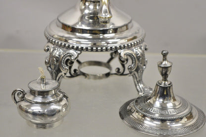 English Regency Silver Plated Urn Twin Handle Coffee Drink Dispenser Samovar