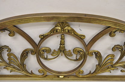 Antique French Victorian Solid Brass Patinated Leafy Scrollwork Twin Bed Frame