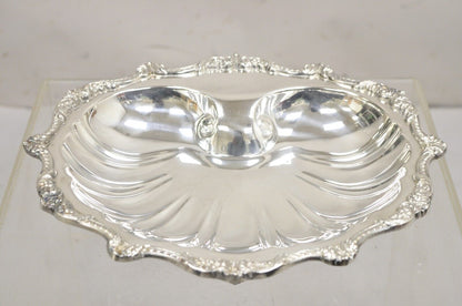 Vintage Old English Silver Plate by Poole 5033 Clam Shell Serving Dish Bowl