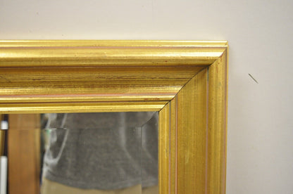 Vintage French Style Wood Frame Gold Leaf 46" Wall Mirror