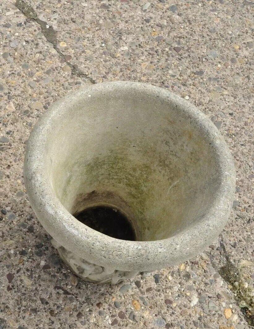 Vintage Nina Studio Concrete Cement Dragonfly Cattail Leaf Garden Planter Pot