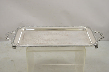 Vintage Victorian Style Silver Plated Twin Handle Ornate Serving Platter Tray