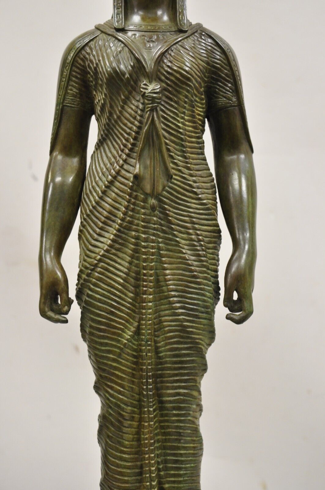 Antique French Neoclassical Egyptian Bronze Woman Figure Statue Sculpture