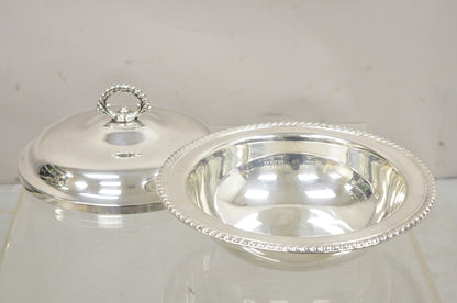 Vintage WMA Rogers Victorian Style Round Silver Plated Covered Casserole Dish