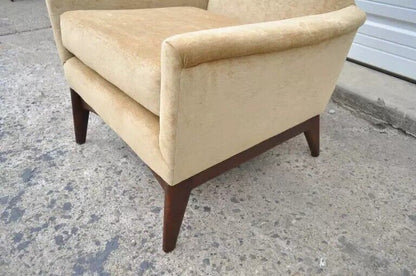 Mid Century Modern Adrian Pearsall Style Beige Diamond Back Walnut Lounge Chair