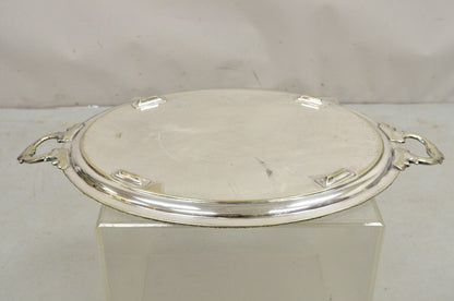 Antique English Victorian Oval Twin Handle Silver Plated Serving Platter Tray