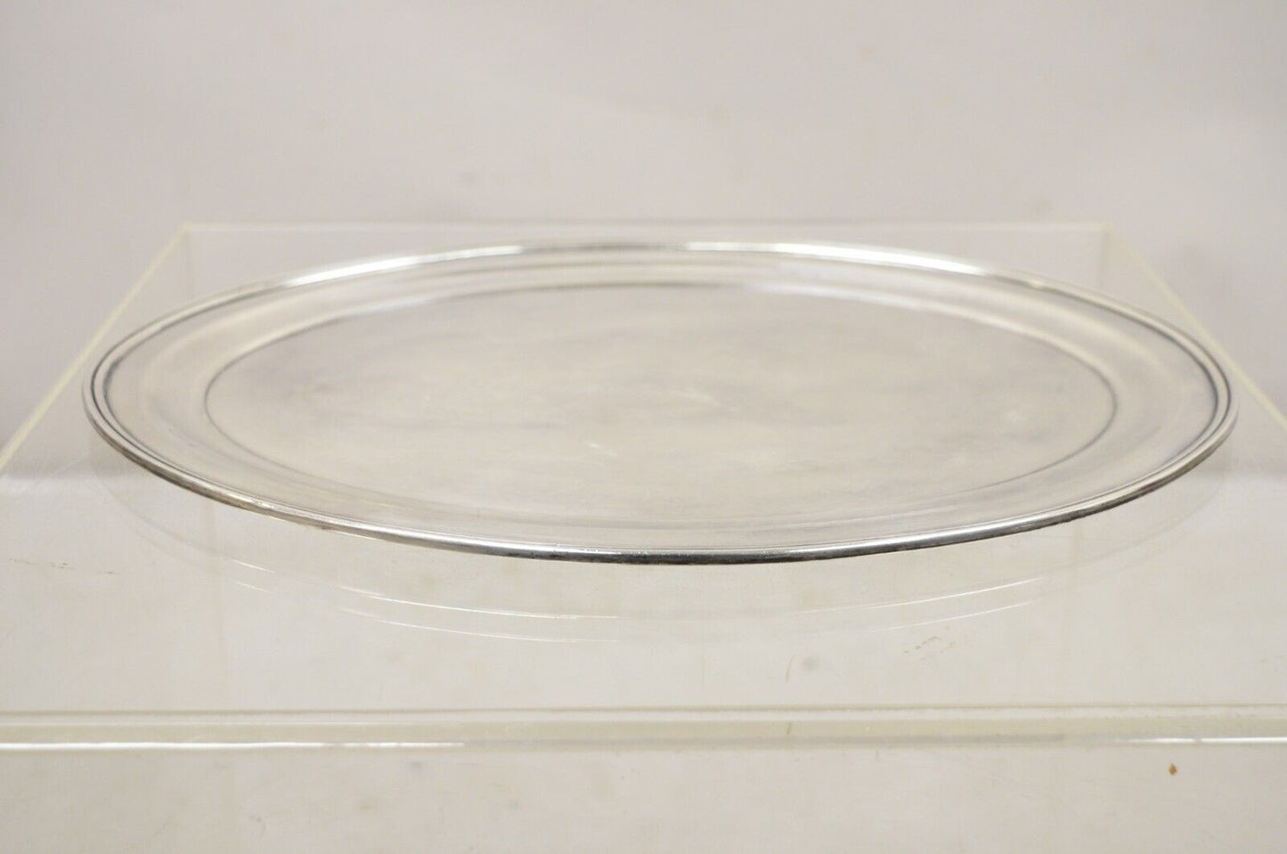 Vintage American Modern 14" Oval Silver Plated Serving Platter Tray