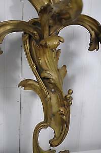 Stately Antique 19th C French Bronze Acanthus Rococo Candle Holder Wall Sconce