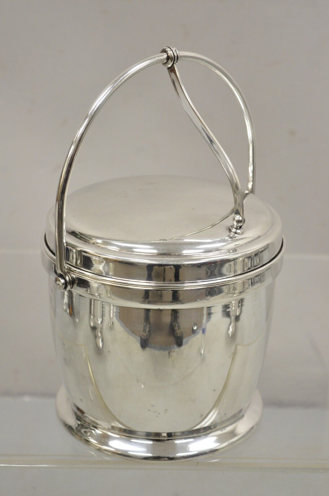 Bernard Rices Sons Inc. Silver Plated Art Deco Reticulating Hinge Ice Bucket