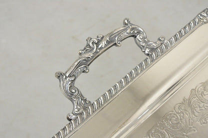 Vintage English Victorian Silver on Copper Silver Plated Serving Platter Tray