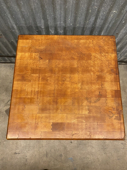 Vintage Bally Block Co French Provincial Maple Heavy Butcher Block Island Table