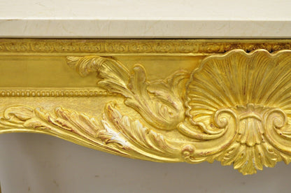 English George II Style Gold Giltwood Shell Carved Paw Foot Console Hall Table