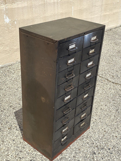 Vintage Industrial Steel Metal 18 Drawer Machinist Chest Garage Parts Cabinet