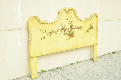 Union National Chinoiserie Yellow Paint Decorated King Size Bed Headboard