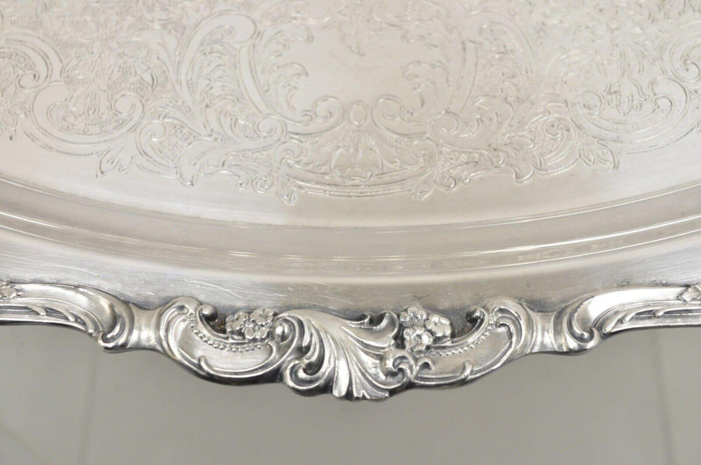 Vintage Baroque by Wallace Oval Silver Plated Victorian Serving Platter Tray