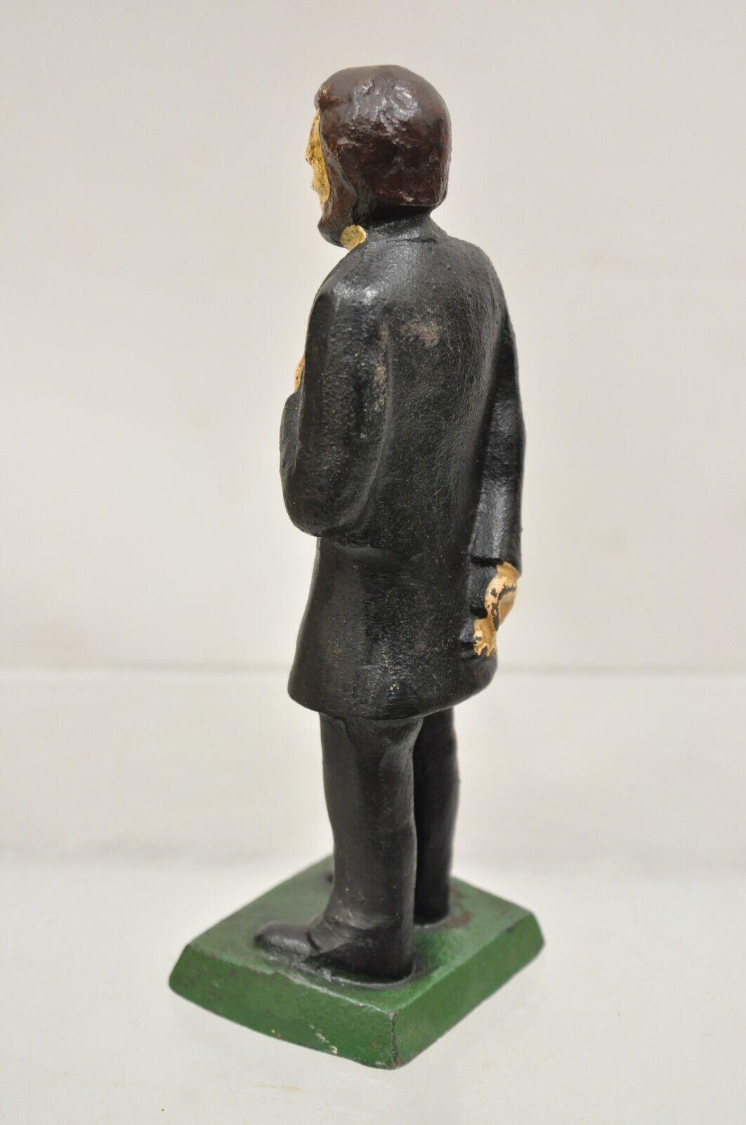 Antique Victorian Cast Iron Honest Abe Abraham Lincoln Figural Painted Door Stop