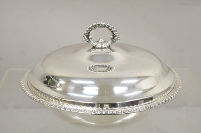 Vintage WMA Rogers Victorian Style Round Silver Plated Covered Casserole Dish