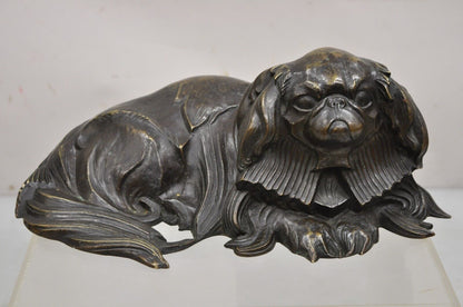 Antique Henri Prozinski "Pekingese" French Bronze Figural Show Dog Sculpture