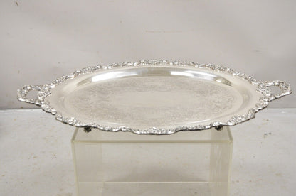 EPCA Poole Silver Co 400 Lancaster Rose Lrg Silver Plate Serving Platter Tray B