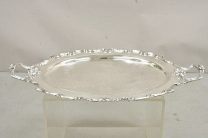 Vintage WSB English Victorian Style Oval Silver Plated Serving Platter Tray