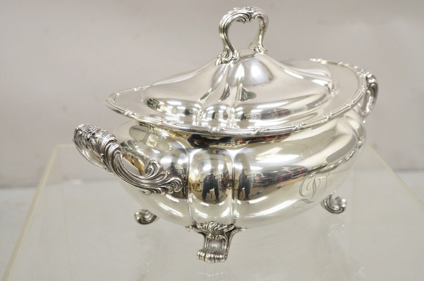 Antique Gorham 01121 1904 6 Pints Victorian Silver Plated Lidded Soup Tureen