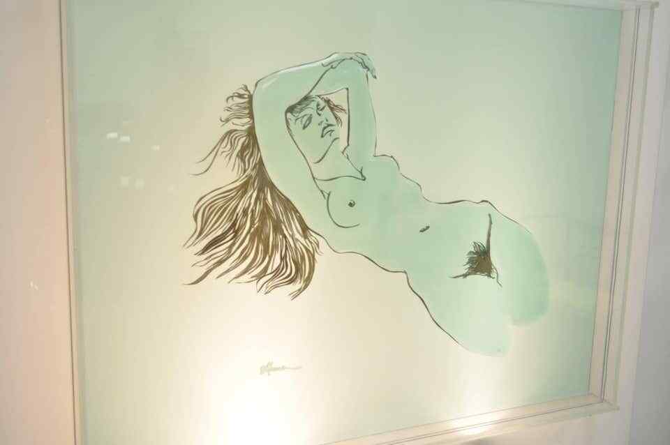 Large Eugene Massin Acrylic Lucite Nude Woman Wall Art Light Box Sculpture 45x51