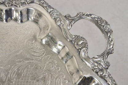 Vintage Sheridan Victorian Scalloped Silver Plated Serving Platter Tray