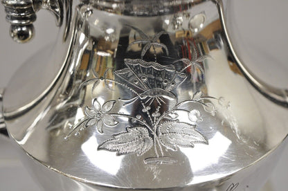 Simpson Hall Miller Aesthetic Movement Silver Plated Butterfly Tea Set - 6 Pcs