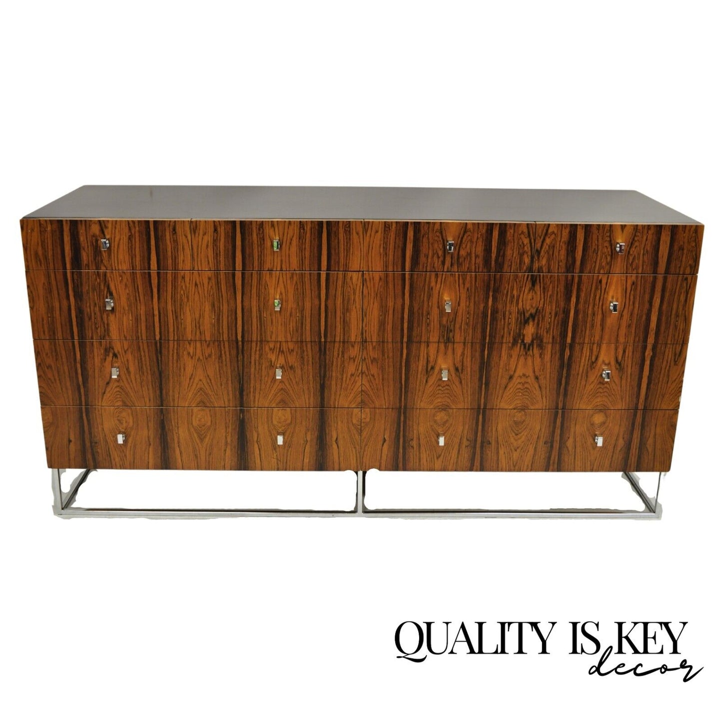 Vintage Rougier Mid Century Danish Modern Rosewood 10 Drawer Credenza Dresser