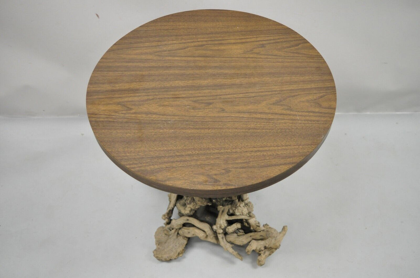 Vintage Driftwood Root Base Drift Wood Pedestal Naturalistic Accent Side Table