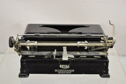 Antique 1938 Royal Model O Vintage Art Deco Black Portable Typewriter