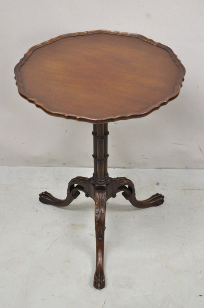 Vintage Imperial Mahogany Georgian Style Pedestal Base Tea Table Side Table