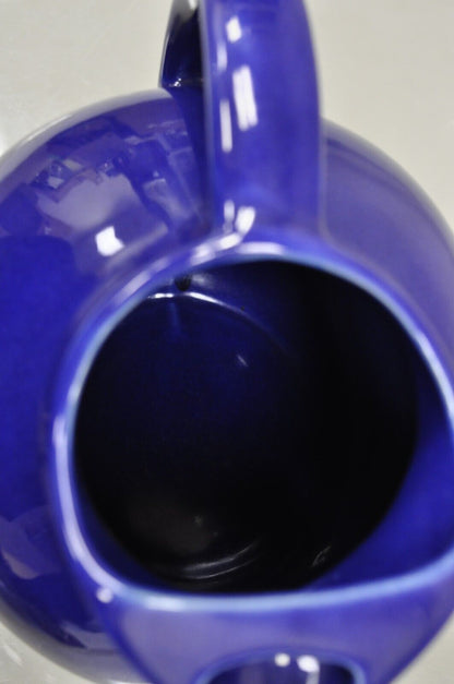 Vintage Hall Cobalt Blue Art Deco 633 Ball Form Glazed Pottery Stoneware Pitcher