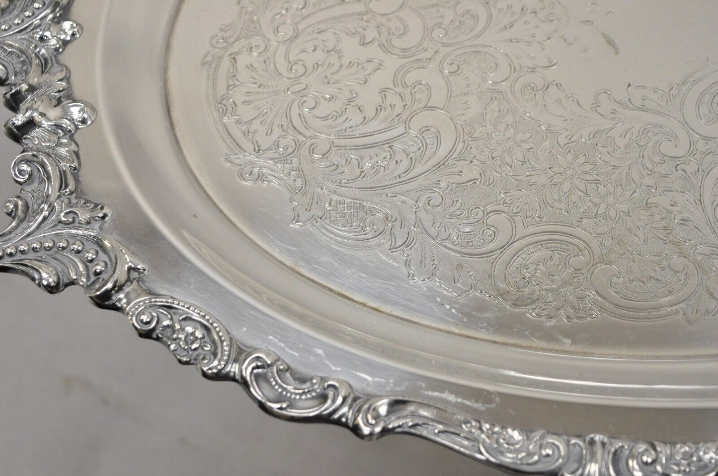 Vintage Baroque by Wallace 294 Oval Silver Plated Serving Platter Tray