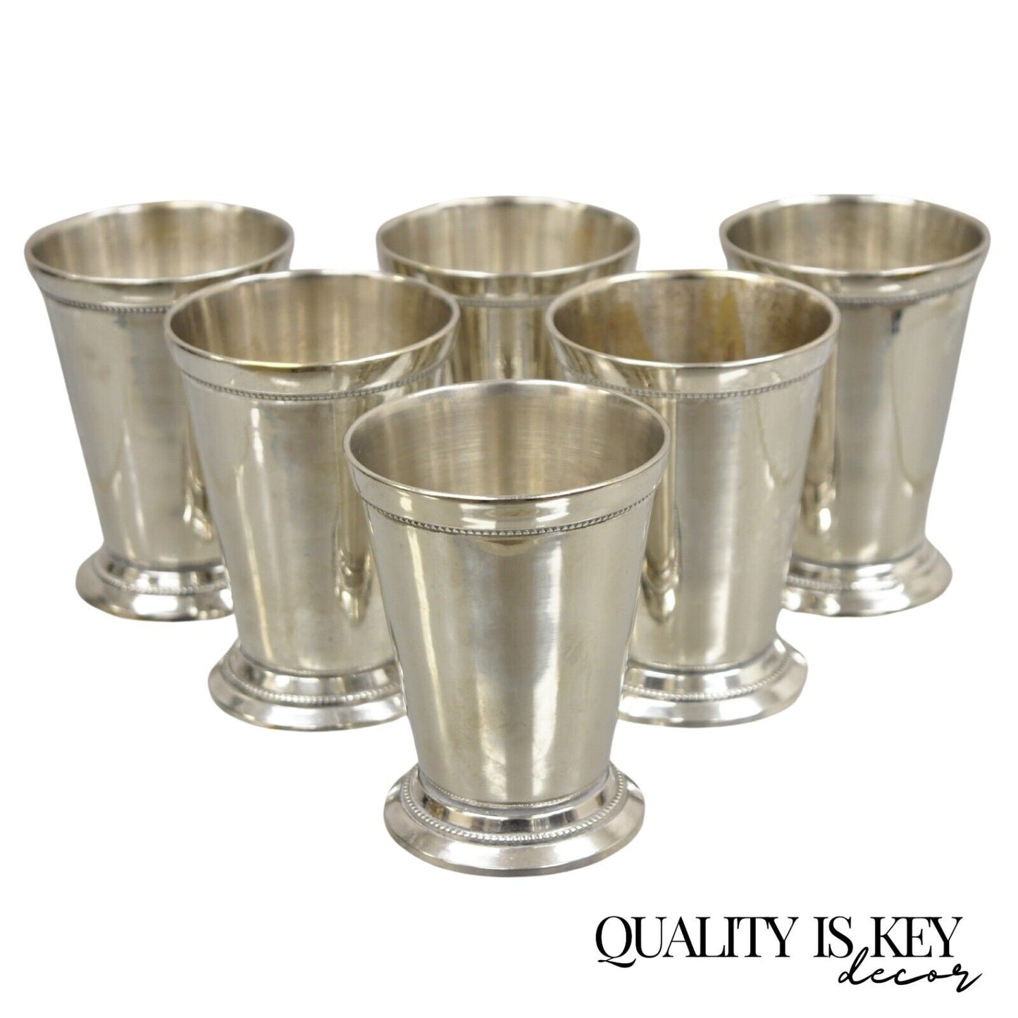 Vintage Mint Julep Silver Plated Cup Tumbler attr Patrick Henry Italy - Set of 6