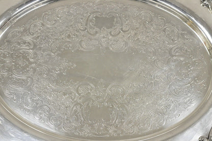 Vintage WSB English Victorian Style Oval Silver Plated Serving Platter Tray