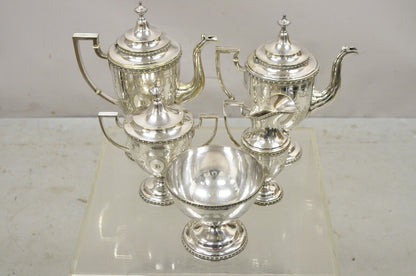 Antique Manhattan Plate Co Silver Plated "July 4th 1861" Tea Set - 5 Pc Set