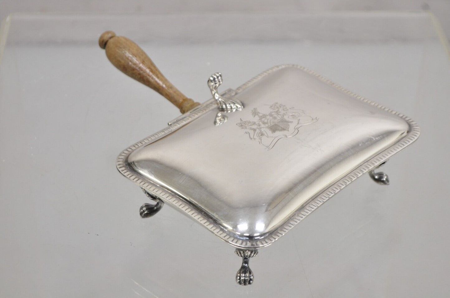 Vintage English Victorian Silver Plated Silent Butler Crumb Catcher