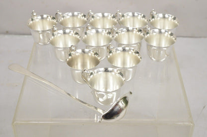 Vintage Pilgrim Regency Style Silver Plated Punch Bowl Cups & Ladle - 13 Pcs