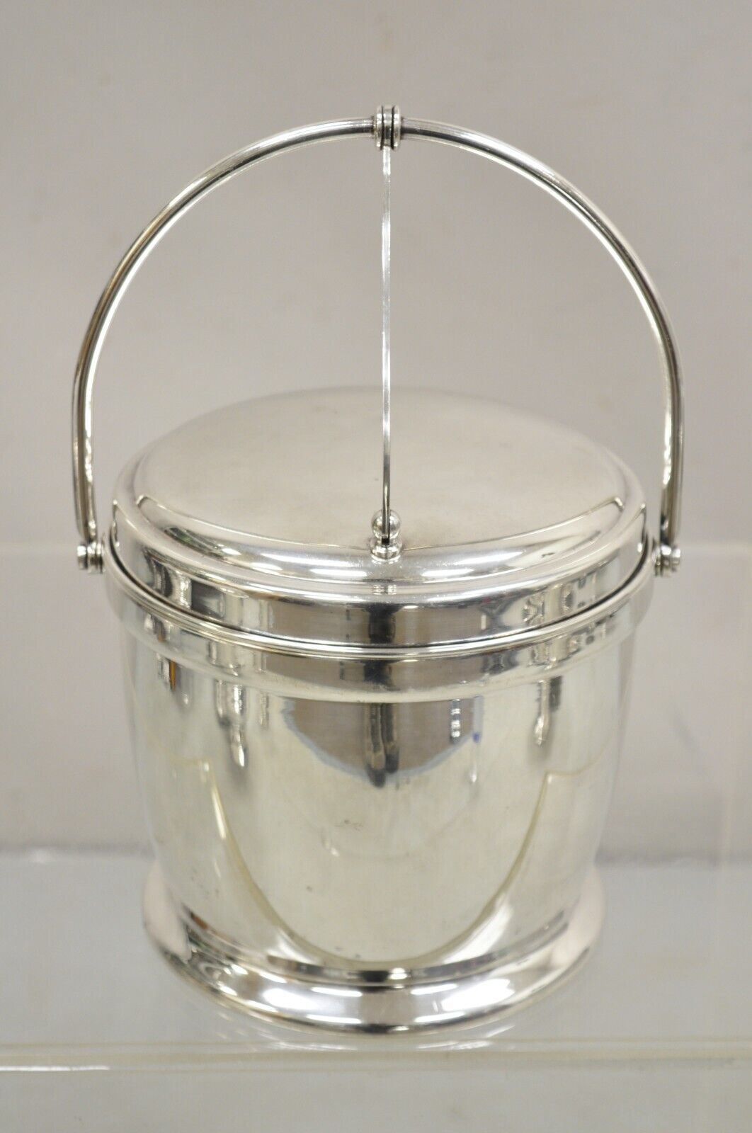 Bernard Rices Sons Inc. Silver Plated Art Deco Reticulating Hinge Ice Bucket