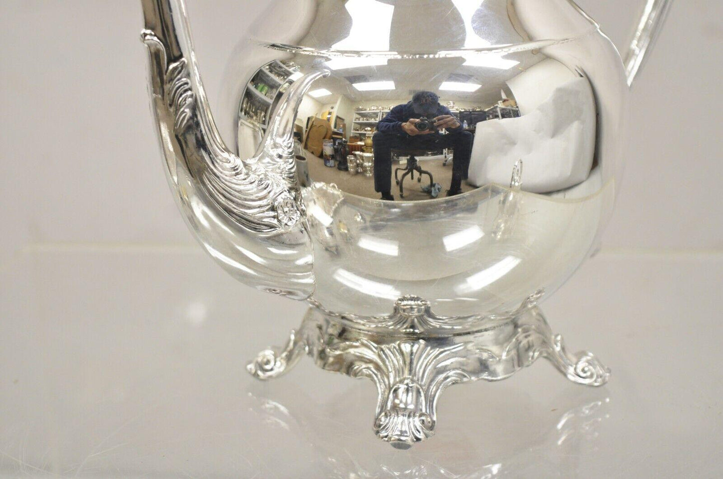 Vintage FB Rogers Victorian Silver Plated Tea Set with Tilting Pot - 6 Pc Set