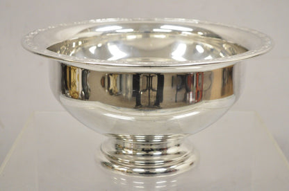 Vintage Oneida USA Modern Silver Plated Pedestal Base Punch Bowl