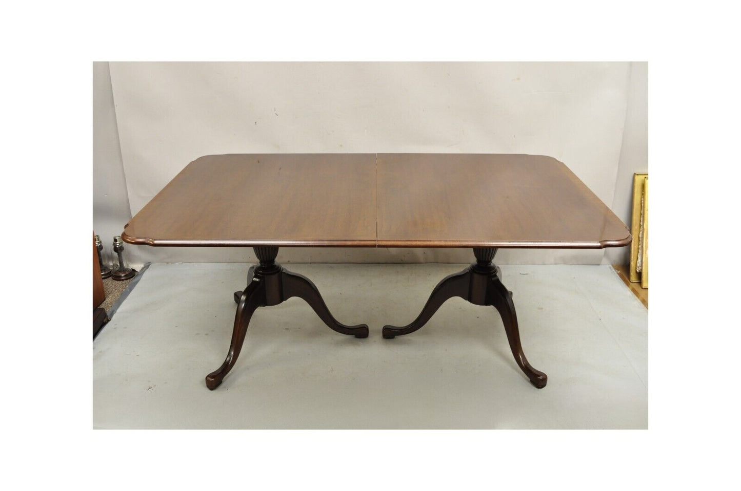 Thomasville Duncan Phyfe Mahogany Double Pedestal Base Dining Table w/2 leaves